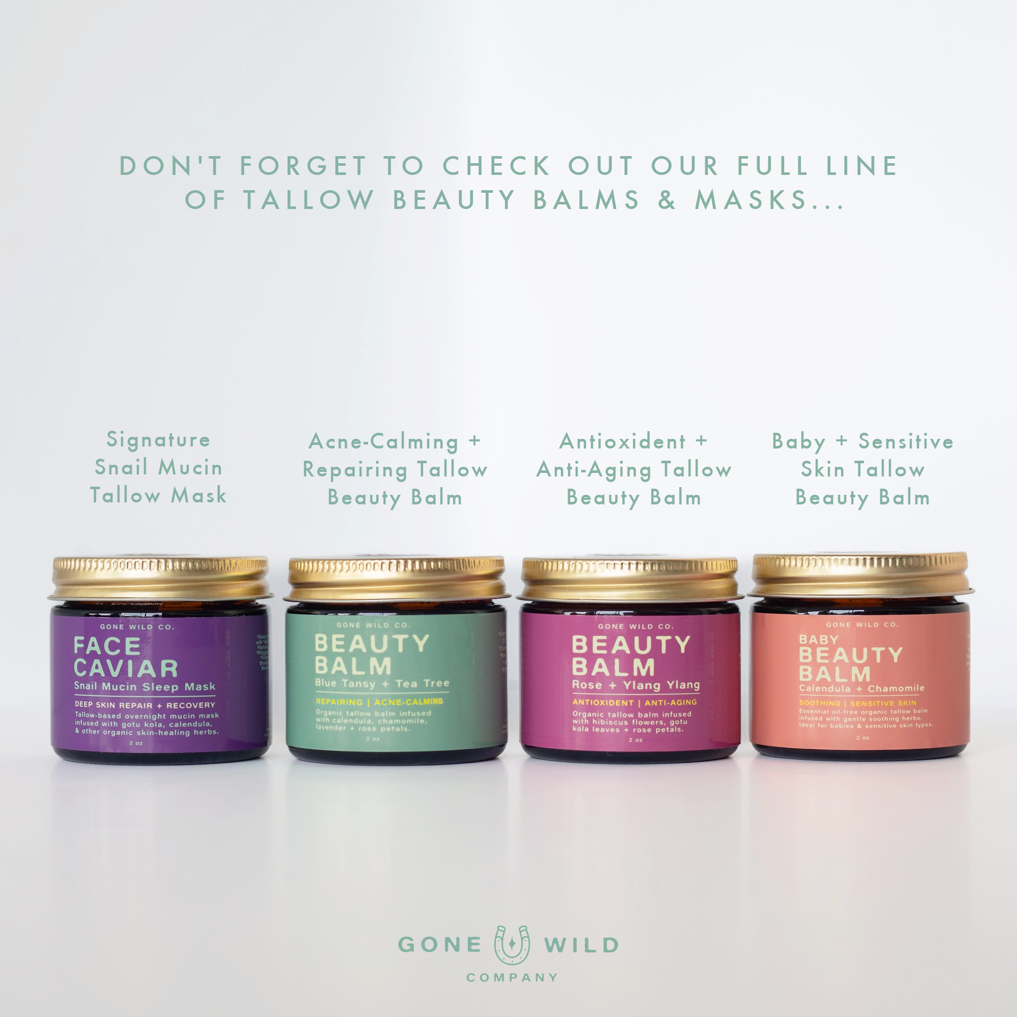 ACNE-CALMING + REPAIRING TALLOW BEAUTY BALM WITH BLUE TANSY & TEA TREE