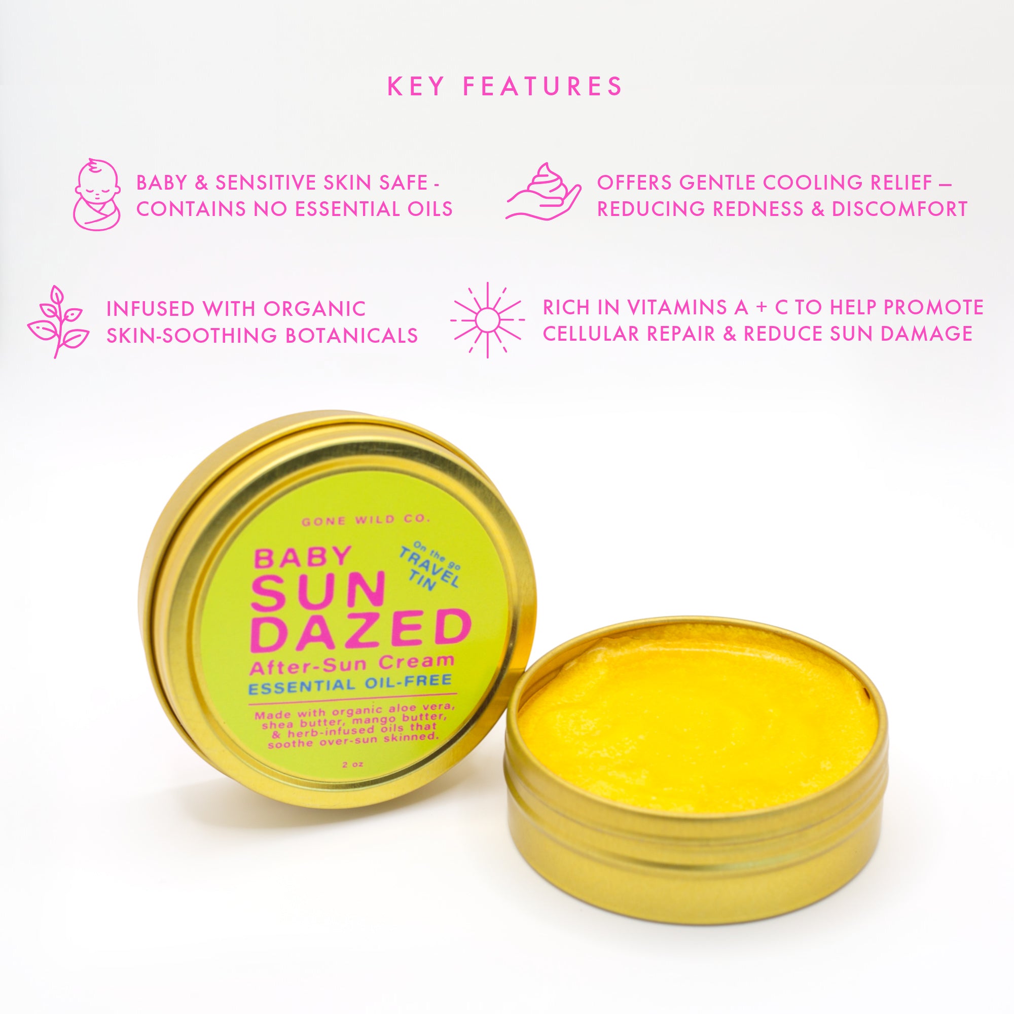 BABY SUN DAZED AFTER-SUN CREAM WITH ALOE (ESSENTIAL OIL-FREE)