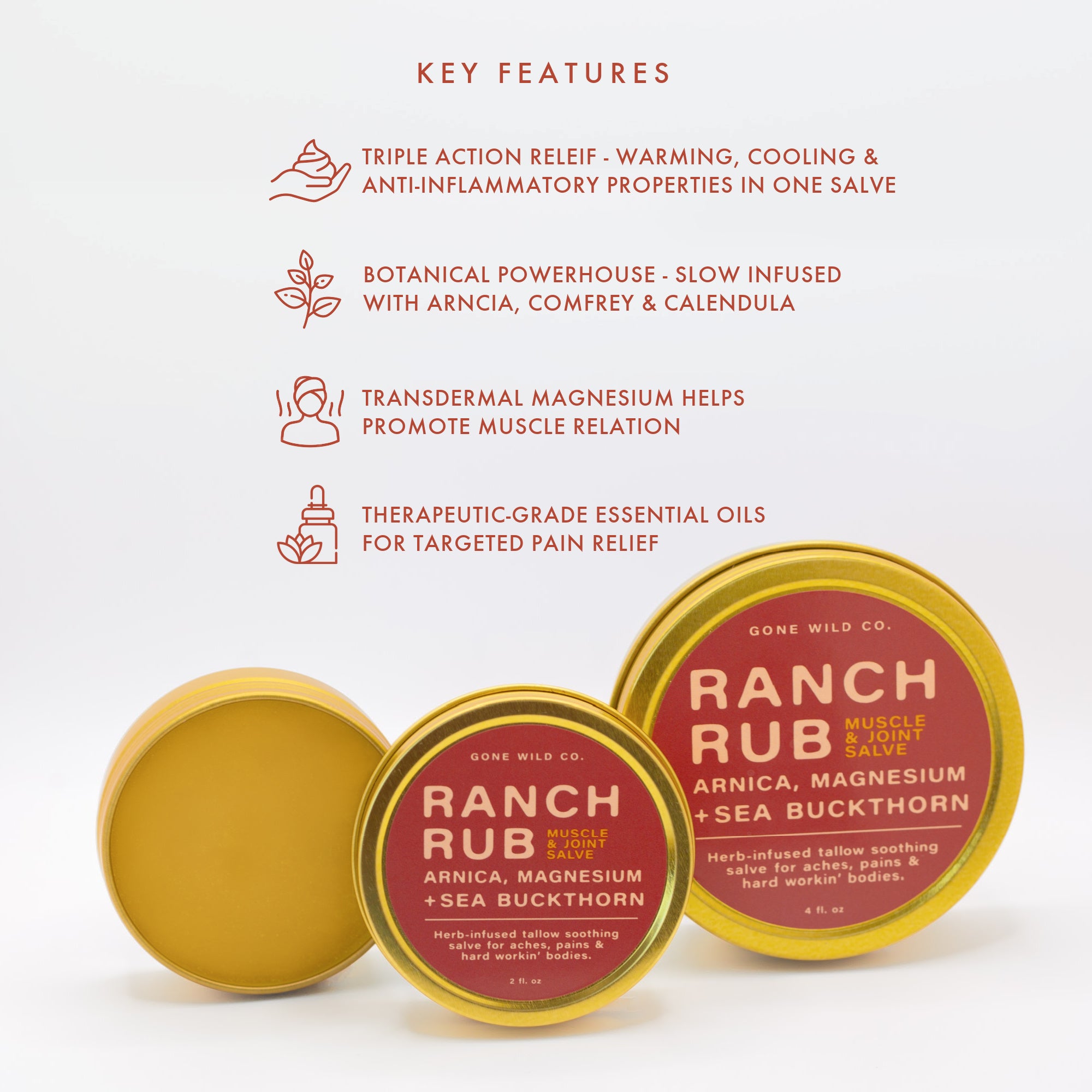 RANCH RUB - MUSCLE & JOINT RELIEF TALLOW SALVE WITH ARNICA & MAGNESIUM