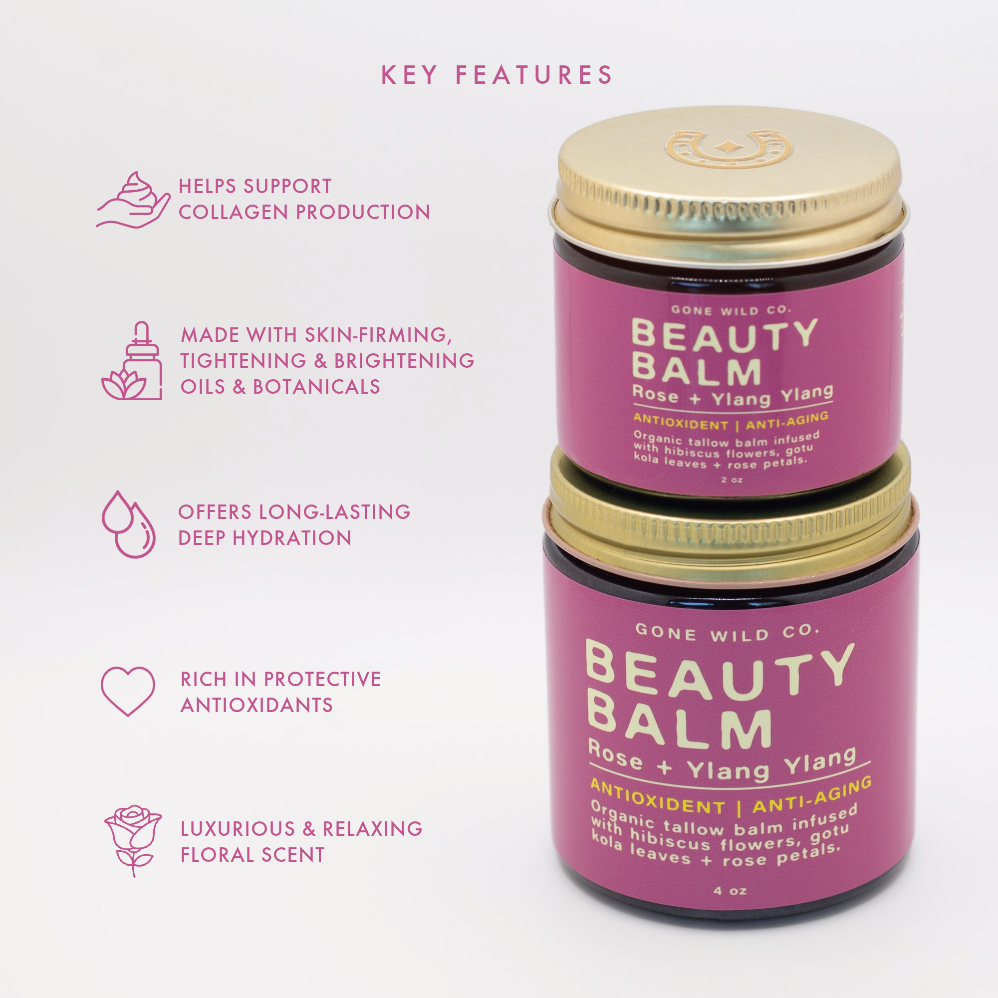 ANTI-AGING + ANTIOXIDANT TALLOW BEAUTY BALM WITH ROSE & YLANG YLANG
