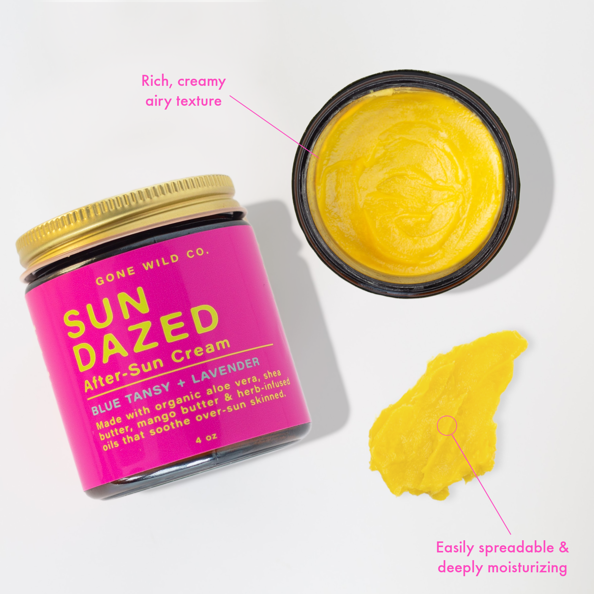 SUN DAZED AFTER-SUN CREAM WITH ALOE, BLUE TANSY + LAVENDER