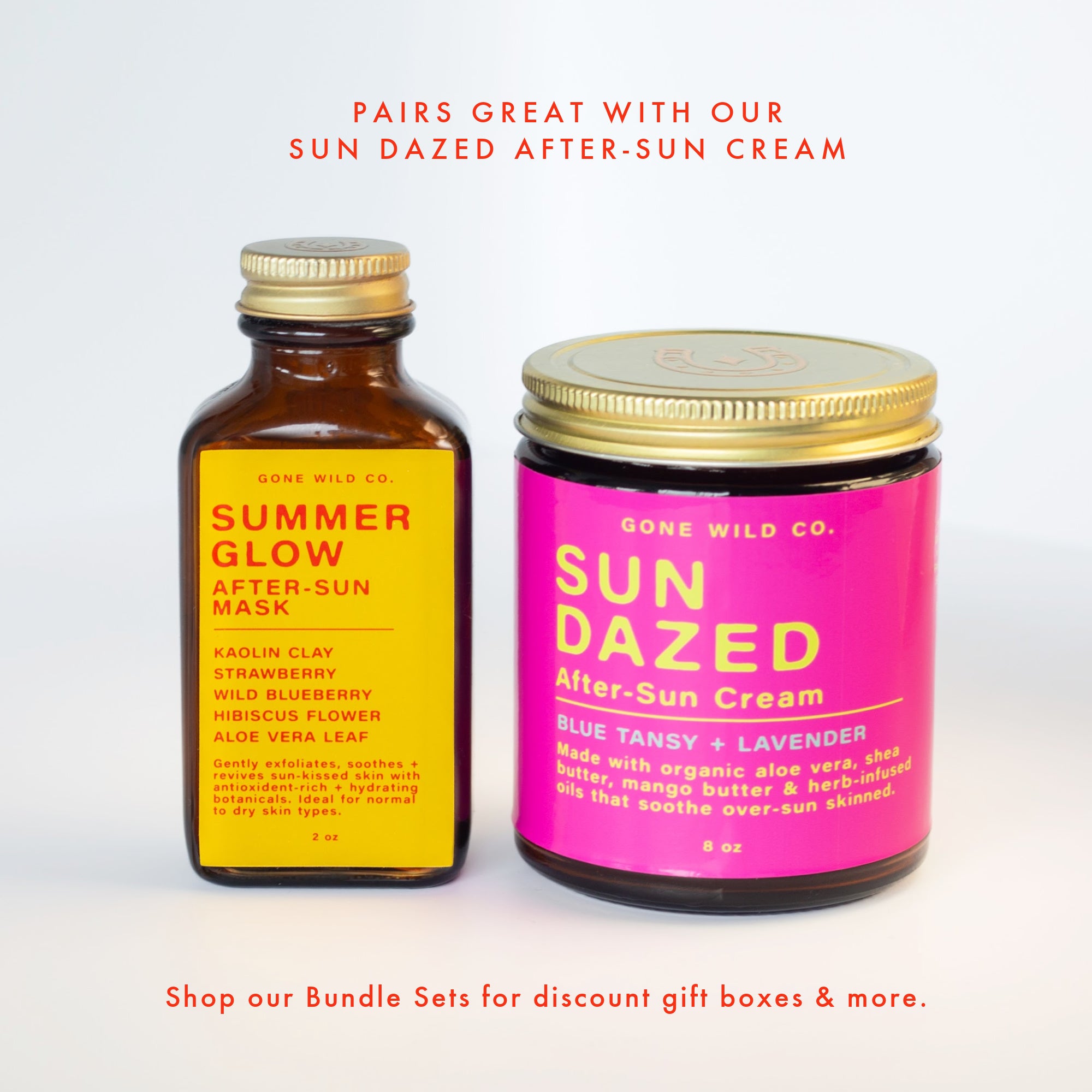 SUNSET GLOW AFTER-SUN REPAIR MASK - Aloe, Kaolin Clay, & Organic